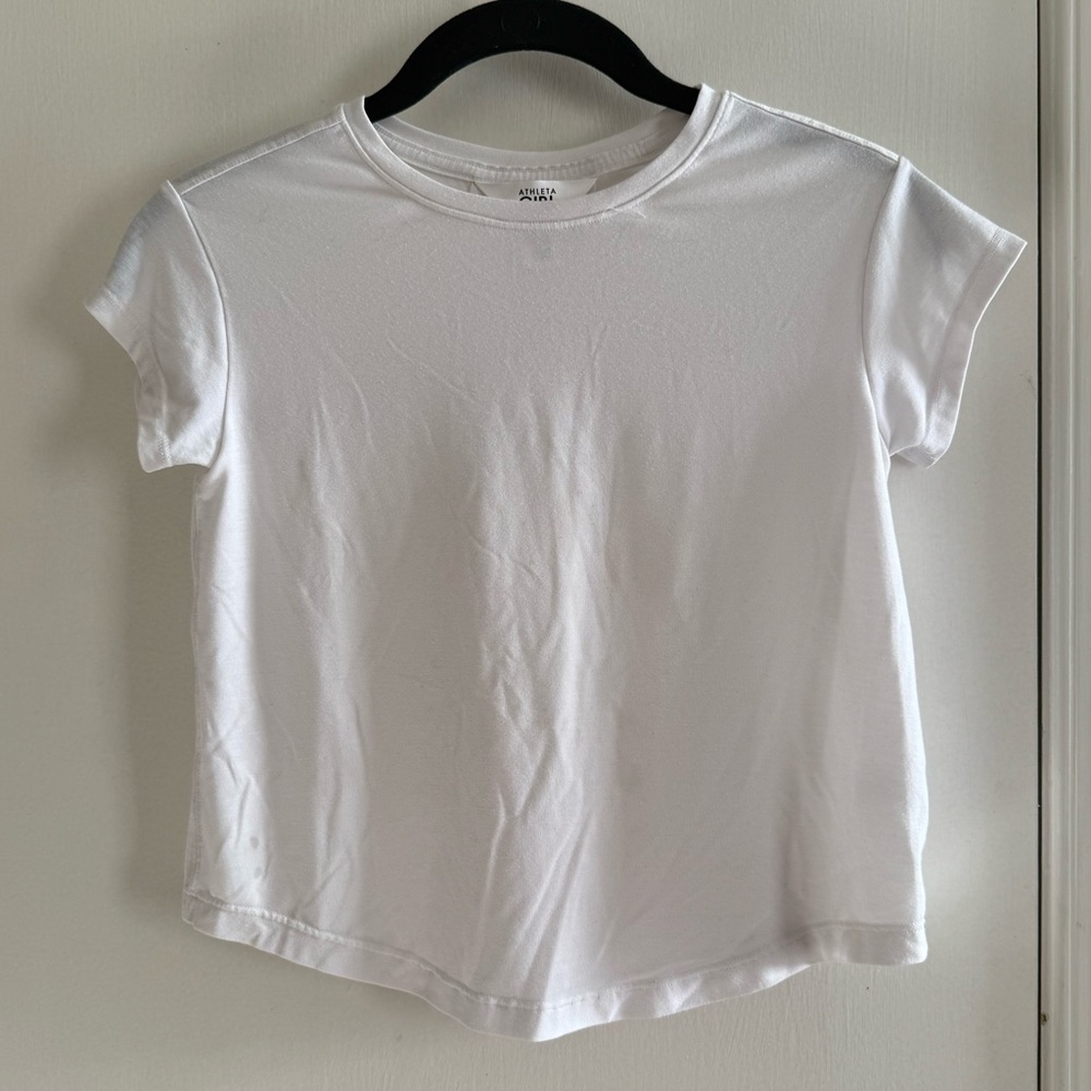 Athleta Girl White Tee Size 6